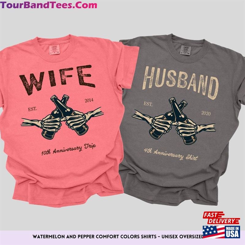 10Th Anniversary Couple Shirts Matching Drinking Gift For Vacation Husband Wife Shirt Family Trip Tee Bchl27 Hoodie Sweatshirt 29Uf193876 – Utopia Fashion