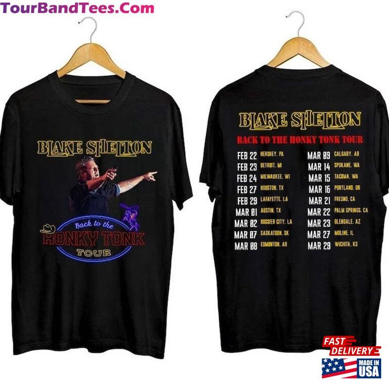 Blake Shelton Back To The Honky Tonk Tour Dates T-Shirt Concert Shirt Country Music Gift Classic Unisex 29Uf201467 – Utopia Fashion