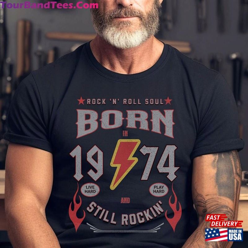 50Th Birthday Shirt Rock N Roll Born In Heavy Metal Band T-Shirt Gift For Men Dad Hoodie 29Uf191658 – Utopia Fashion