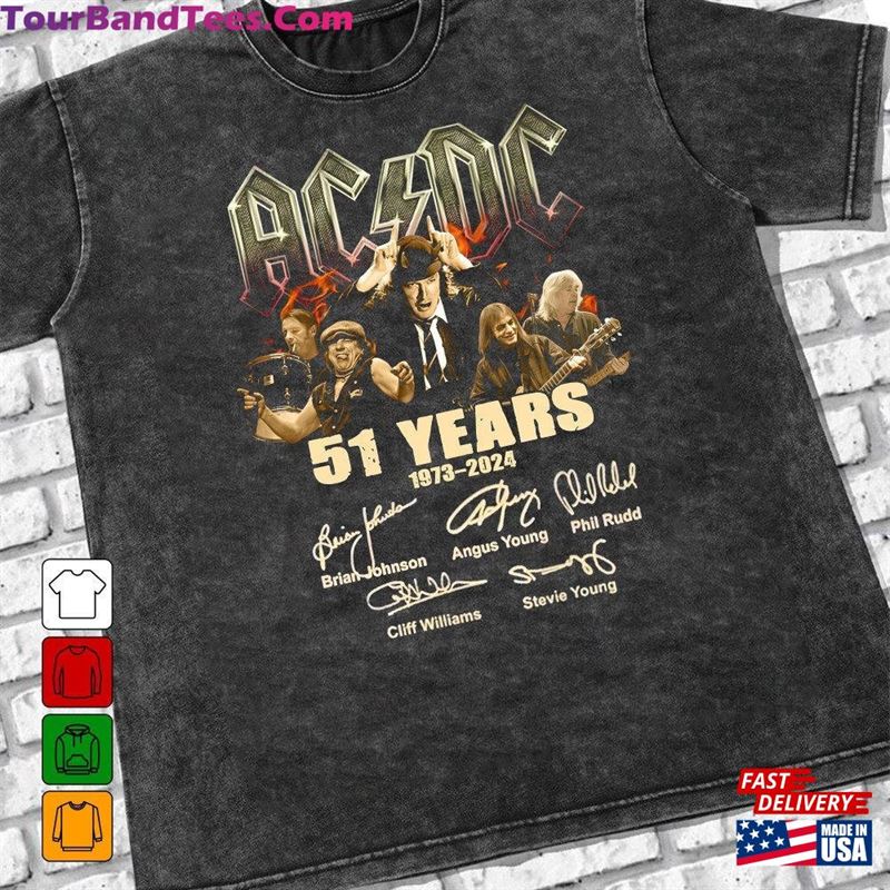 Years Acdc Shirt Band Signatures T-Shirt Rock Pwr Up Tour Classic Hoodie 29Uf194848 – Utopia Fashion