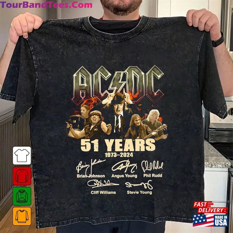 Years Acdc Shirt Band Signatures T-Shirt Rock Pwr Up Tour Classic Hoodie 29Uf194848 – Utopia Fashion