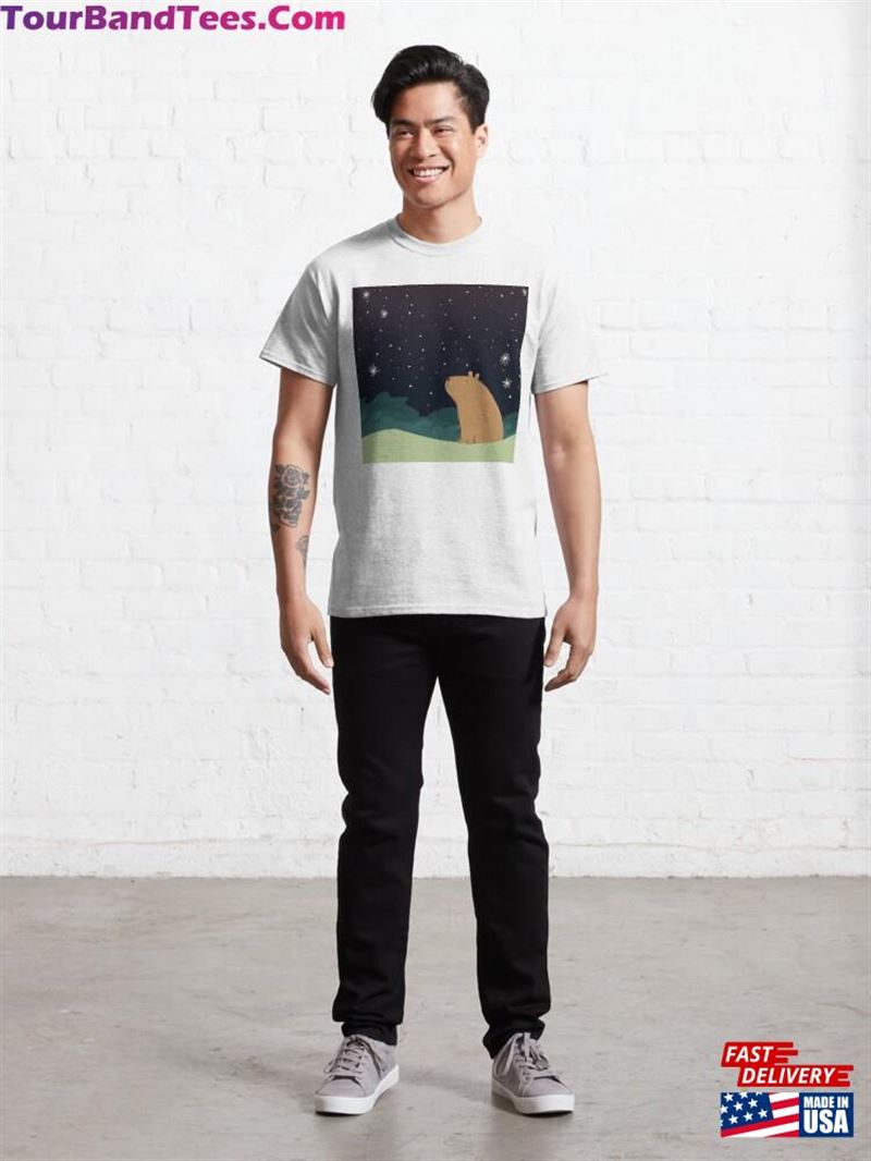 A Lonely Capybara Stares At Stars In The Dark Sky Classic T-Shirt Hoodie 29Uf211937 – Utopia Fashion