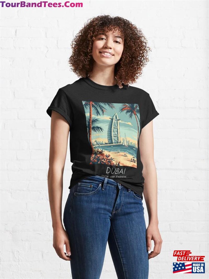 A Vintage Travel Illustration Of Dubai United Arab Emirates Classic T-Shirt Unisex Hoodie 29Uf201999 – Utopia Fashion