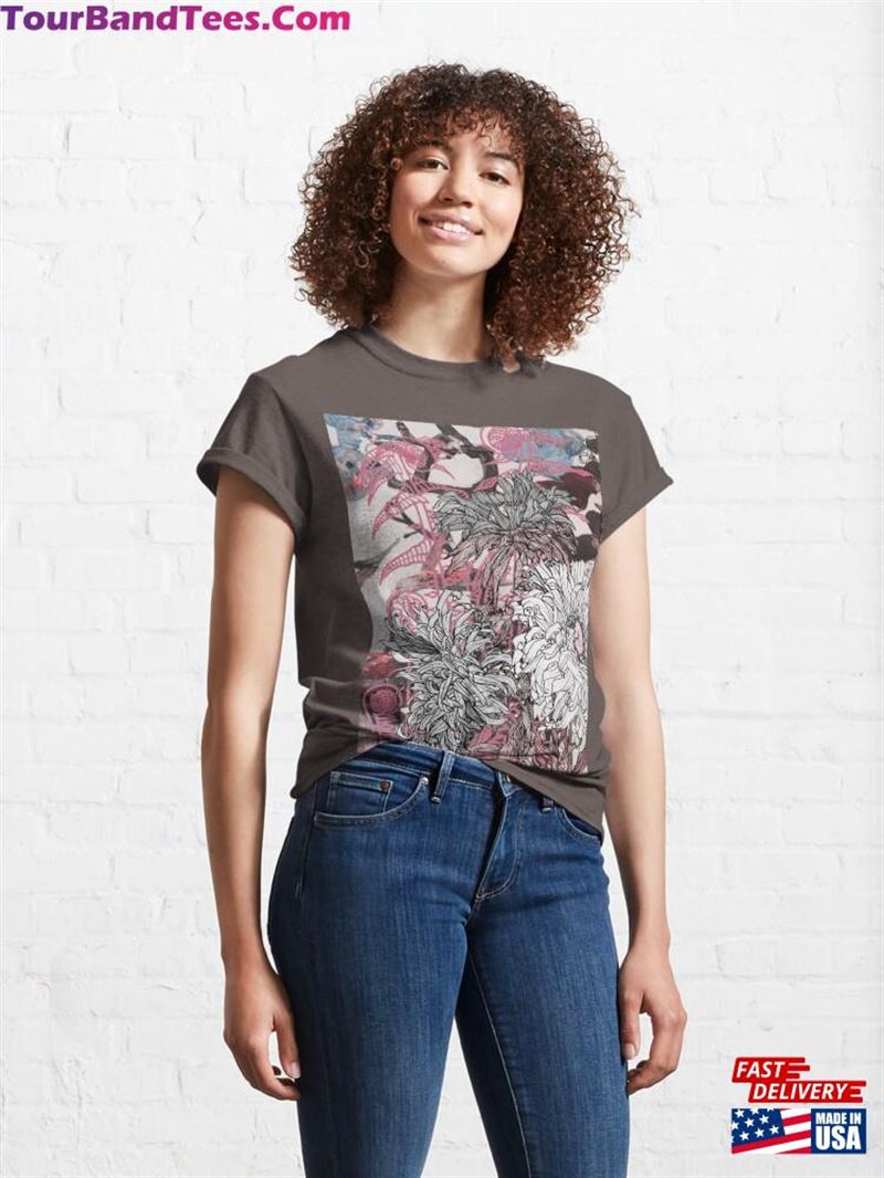 Abstract Botanical Fiddleheads And Dahlias Mauve Graphite Collage No Sweatshirt Classic 29Uf193680 – Utopia Fashion