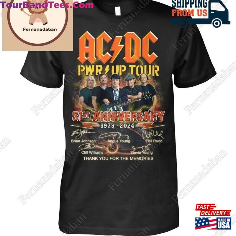 Acdc Pwr Up Tour 51St Anniversary Thank You For The Memories T-Shirt Shirt Hoodie Classic Unisex 29Uf192016 – Utopia Fashion