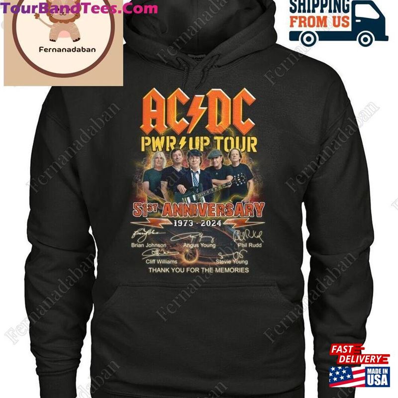 Acdc Pwr Up Tour 51St Anniversary Thank You For The Memories T-Shirt Shirt Hoodie Classic Unisex 29Uf192016 – Utopia Fashion