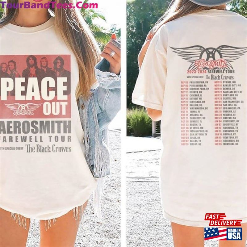 Aerosmith T-Shirt Peace Out Farewell Tour With The Black Crowes Sweatshirt Unisex Hoodie 29Uf194194 – Utopia Fashion