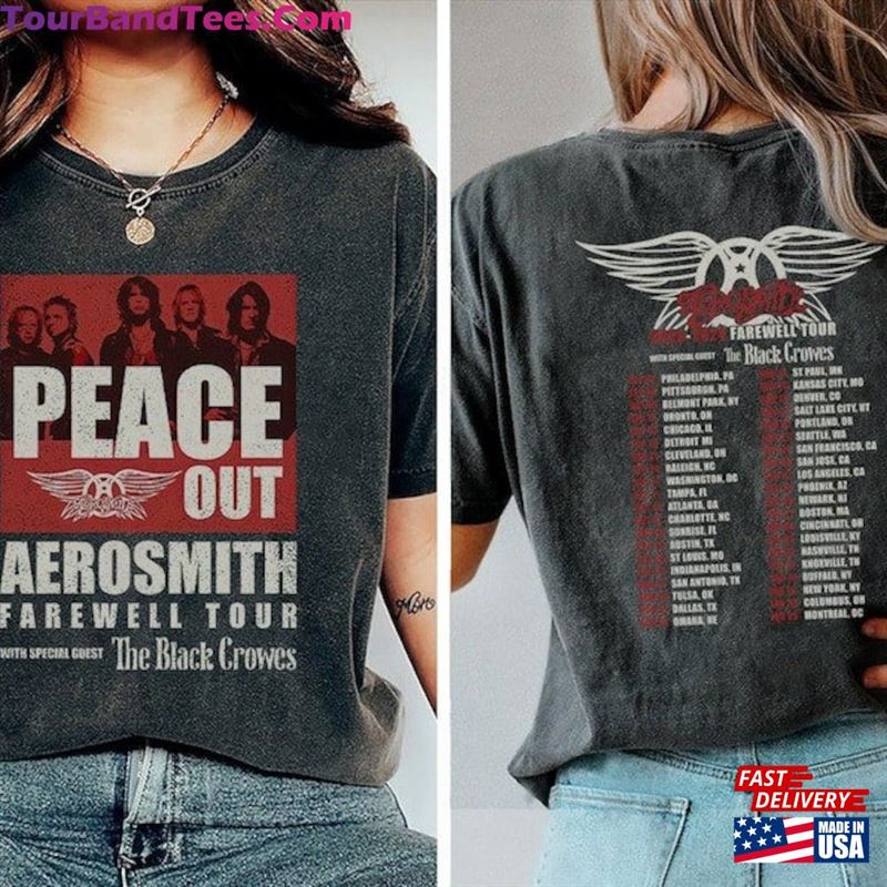 Aerosmith T-Shirt Peace Out Farewell Tour With The Black Crowes Sweatshirt Unisex Hoodie 29Uf194194 – Utopia Fashion