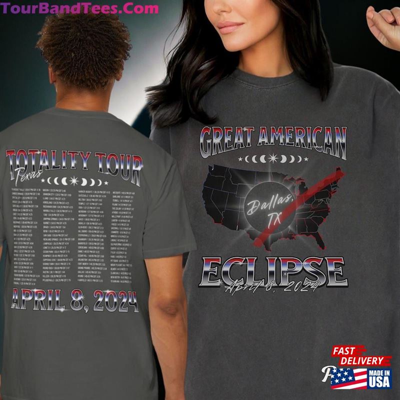 American Eclipse Texas Rock Concert Shirt April Custom Location Totality Watch Party Tshirt Hoodie Classic 29Uf194799 – Utopia Fashion