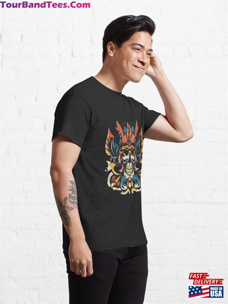 American Traditional Samurai Skeleton Tattoo Classic T-Shirt 29Uf194641 – Utopia Fashion