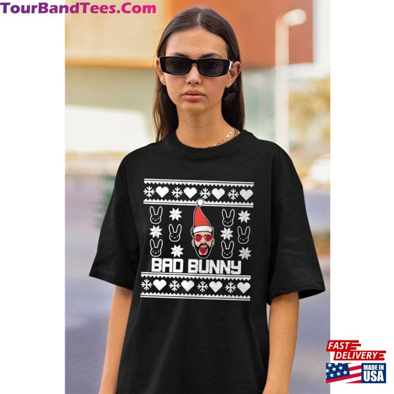 Bad Bunny Christmas Shirt Funny Famous Singer Heart Snow Ball Graphic Design Sweatshirt Classic Unisex 29Uf211502 – Utopia Fashion