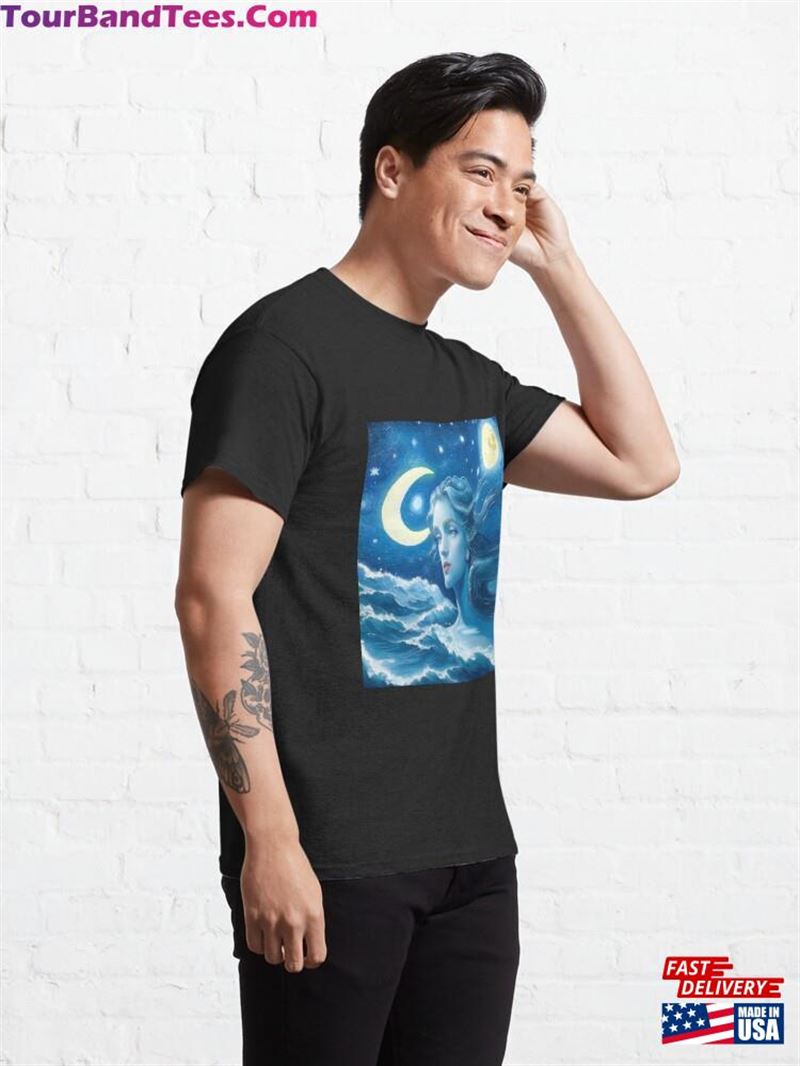 Blue Starry Night Greek Sea Goddess Art Classic T-Shirt Unisex 29Uf211965 – Utopia Fashion