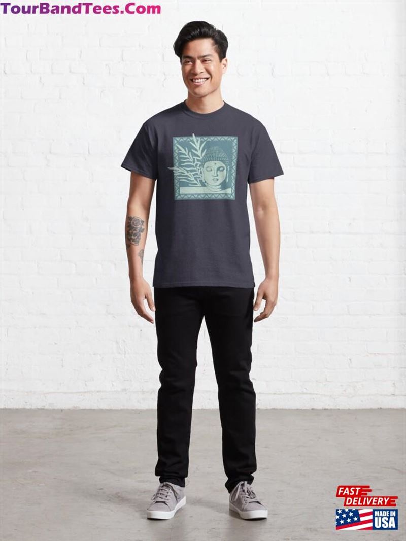 Buddha Head Statue With Palm Fronds Peacock + Mint Classic T-Shirt Unisex 29Uf206662 – Utopia Fashion