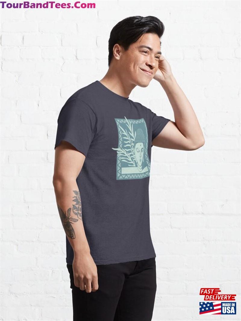 Buddha Head Statue With Palm Fronds Peacock + Mint Classic T-Shirt Unisex 29Uf206662 – Utopia Fashion