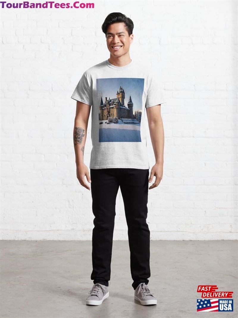 Castle In Freshly Fallen Snow Watercolor Classic T-Shirt 29Uf194188 – Utopia Fashion