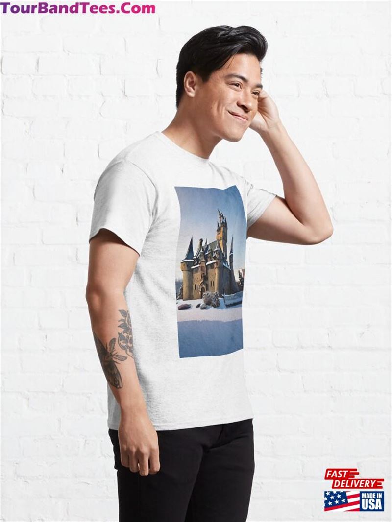 Castle In Freshly Fallen Snow Watercolor Classic T-Shirt 29Uf194188 – Utopia Fashion