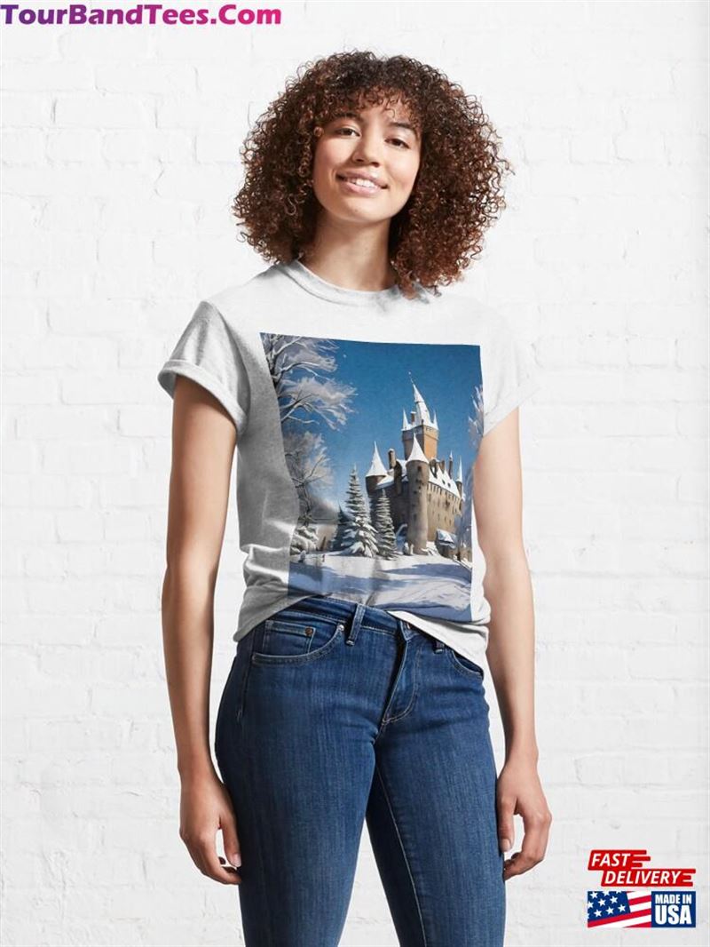 Castle In The Snow Watercolor Classic T-Shirt Sweatshirt 29Uf194348 – Utopia Fashion