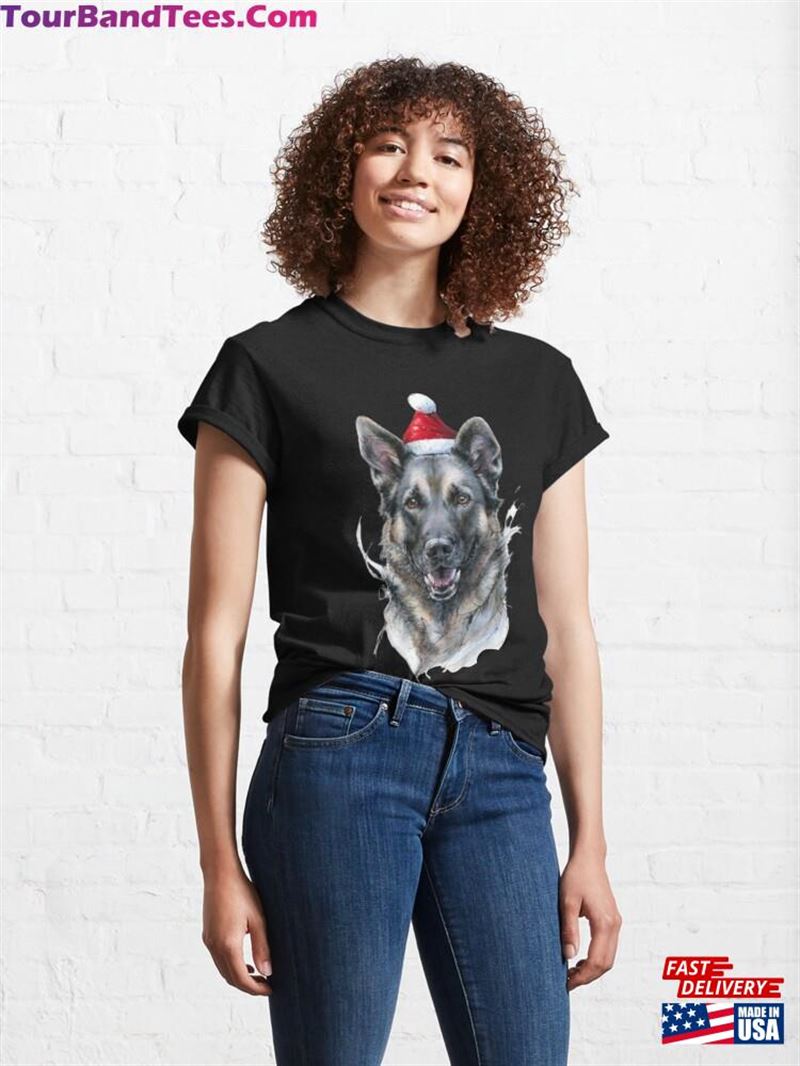 Christmas Santa Dog Classic T-Shirt Unisex 29Uf192862 – Utopia Fashion