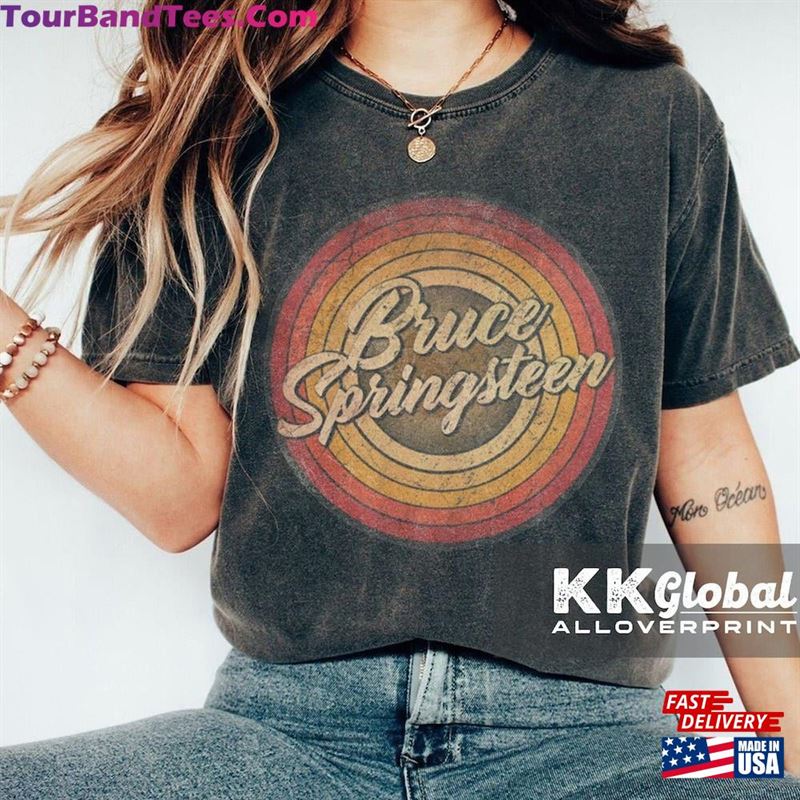 Circle Retro Faded Bruce Springsteen T-Shirt The Boss Music Tour Rock Shirt_1 Classic 29Uf192082 – Utopia Fashion