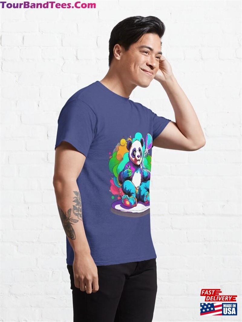 Colorful Cool Psychedelic Panda Smoking In A Dreamy Design By Valezizz Classic T-Shirt Hoodie 29Uf192473 – Utopia Fashion