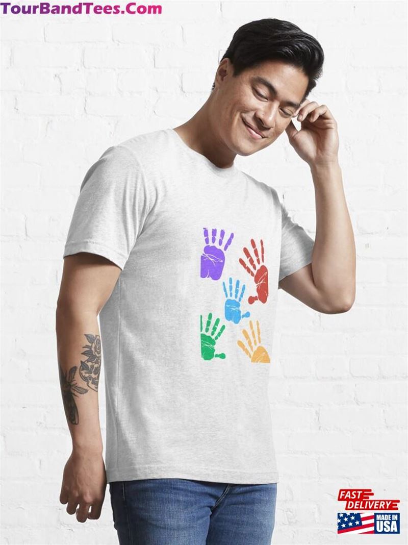 Colorful Handprints Essential T-Shirt Unisex 29Uf192416 – Utopia Fashion