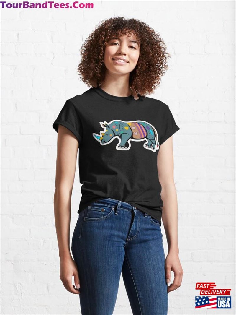 Colorful Love Rhinoceros Classic T-Shirt Unisex 29Uf194634 – Utopia Fashion