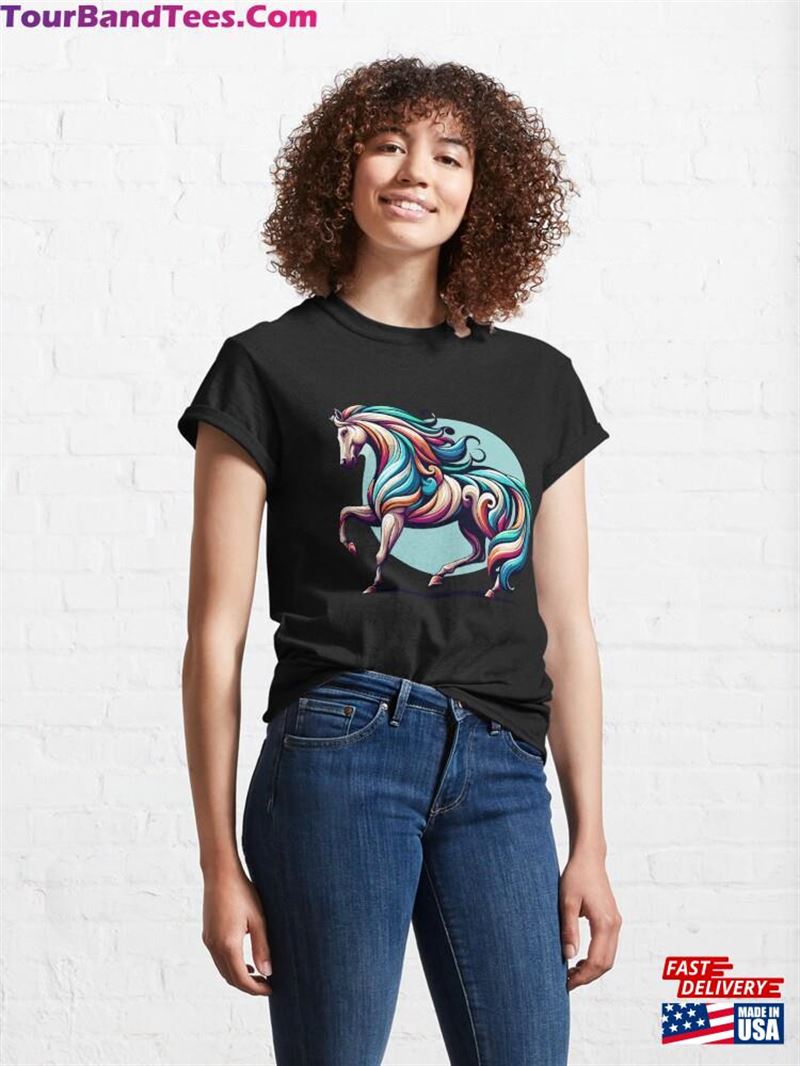 Colourful Horse Art Classic T-Shirt 29Uf191996 – Utopia Fashion