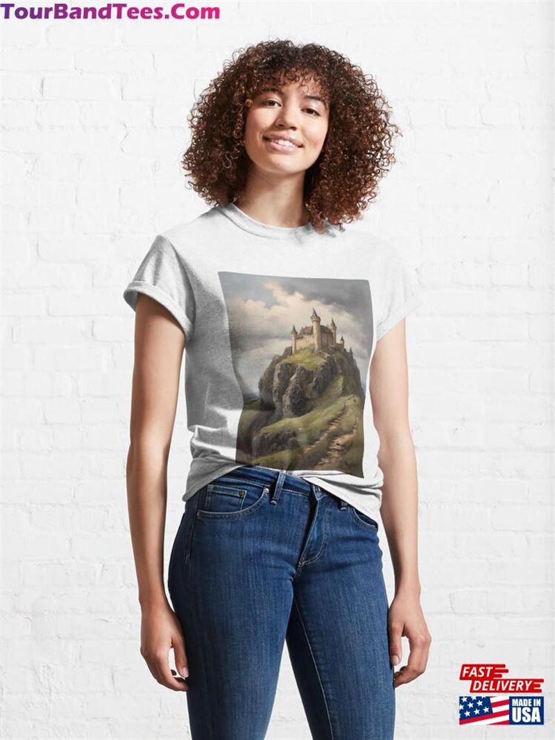 Copy Of An Old Castle On A Hill Vintage Oil Painting Classic T-Shirt Sweatshirt 29Uf192551 – Utopia Fashion