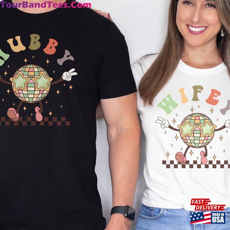 Couples New Years Shirts Hubby Wifey Matching Retro Disco Ball Tees Classic Hoodie 29Uf211824 – Utopia Fashion