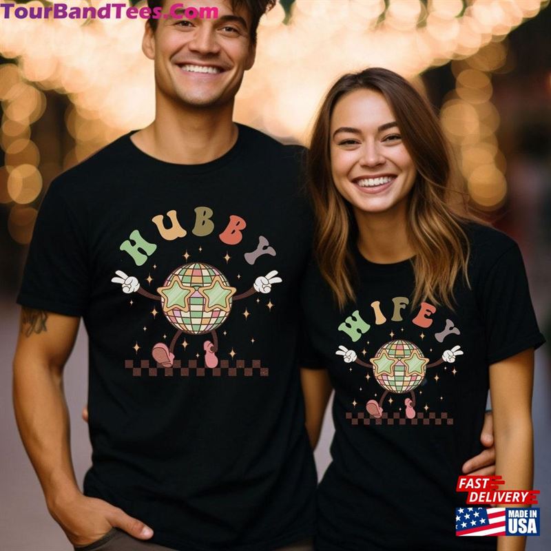 Couples New Years Shirts Hubby Wifey Matching Retro Disco Ball Tees Classic Hoodie 29Uf211824 – Utopia Fashion