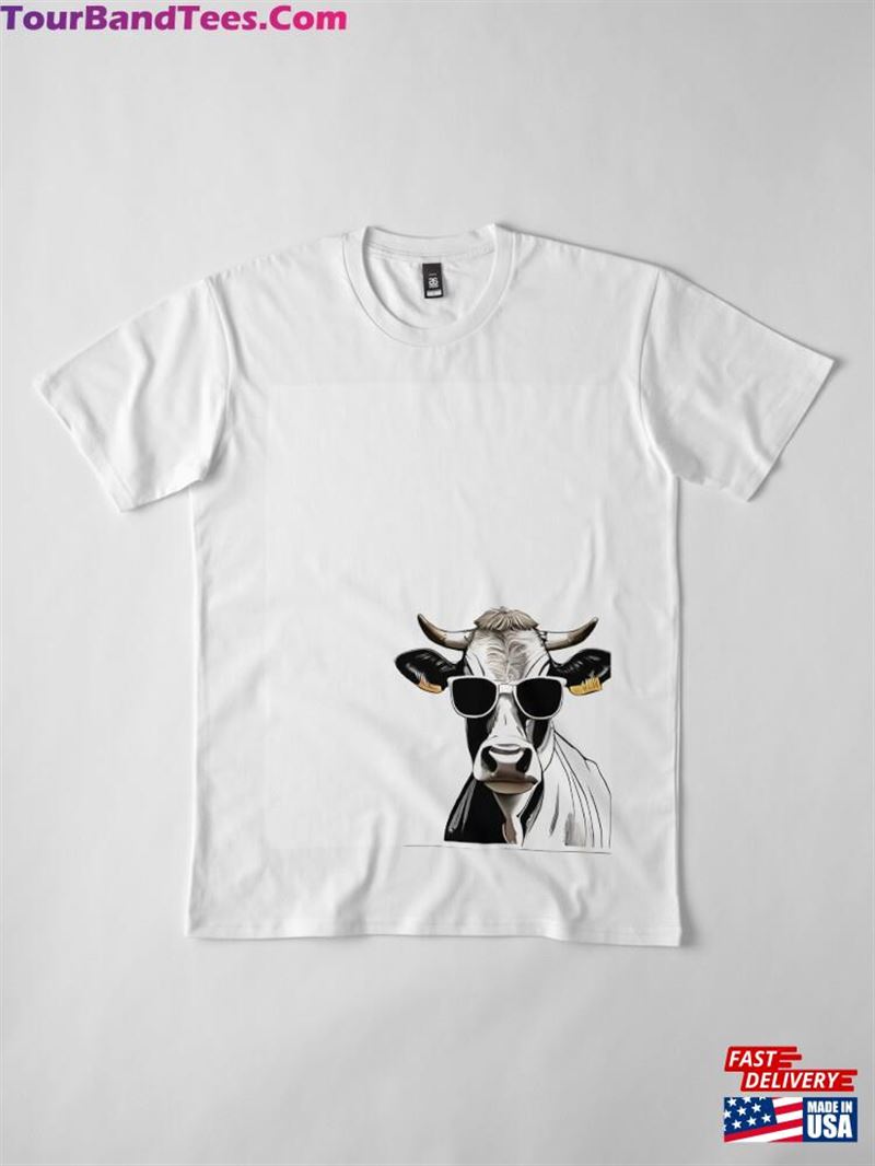 Cow With Glasses Animal Art Funny Premium T-Shirt Sweatshirt Unisex 29Uf206590 – Utopia Fashion