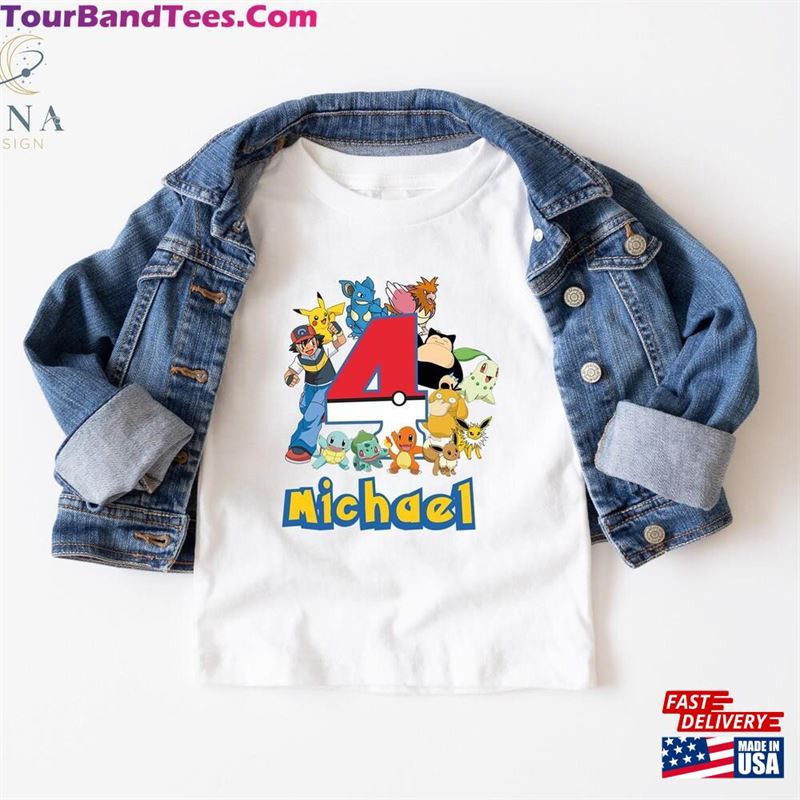 Custom Pokemon Birthday Shirt Personalized Name Age Funny Pikachu Game Cartoon Sweatshirt Hoodie 29Uf194760 – Utopia Fashion