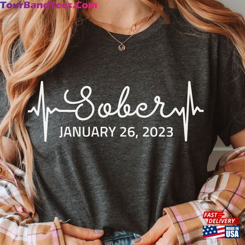 Custom Sober Shirt Personalized Clean Date Sweatshirt Sobriety Anniversary Shirts Unisex Classic 29Uf197035 – Utopia Fashion