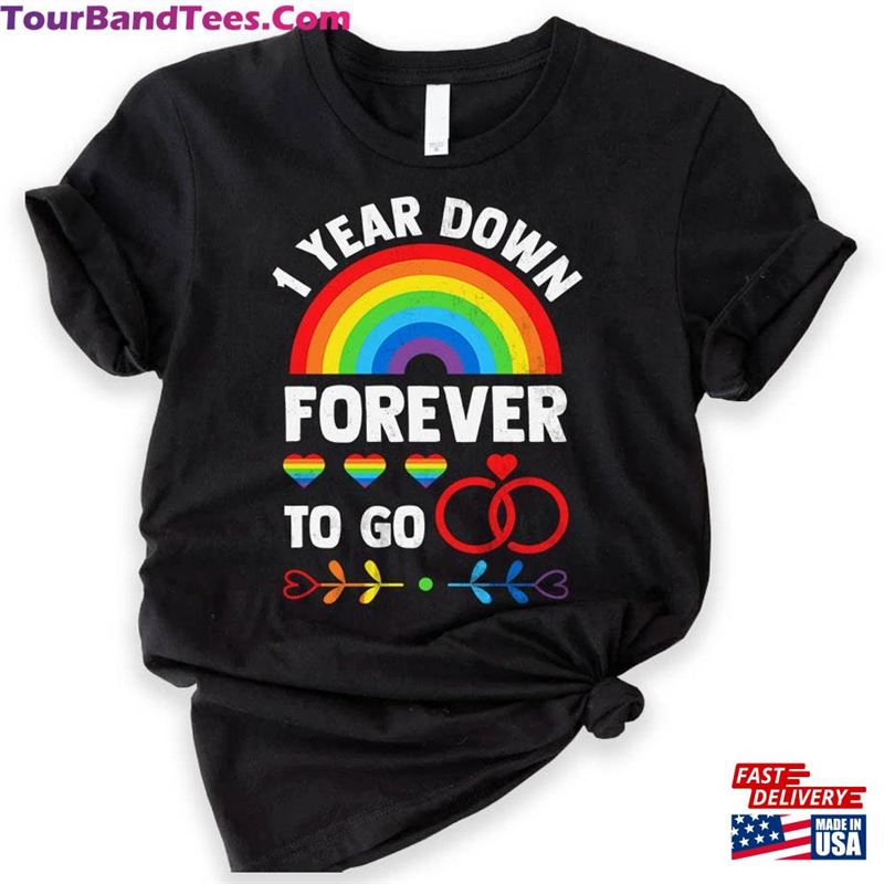 Custom Years Down Forever To Go Lgbt-Shirts Personalized Wedding Anniversary Cheers Shirts Sweatshirt Unisex 29Uf192222 – Utopia Fashion