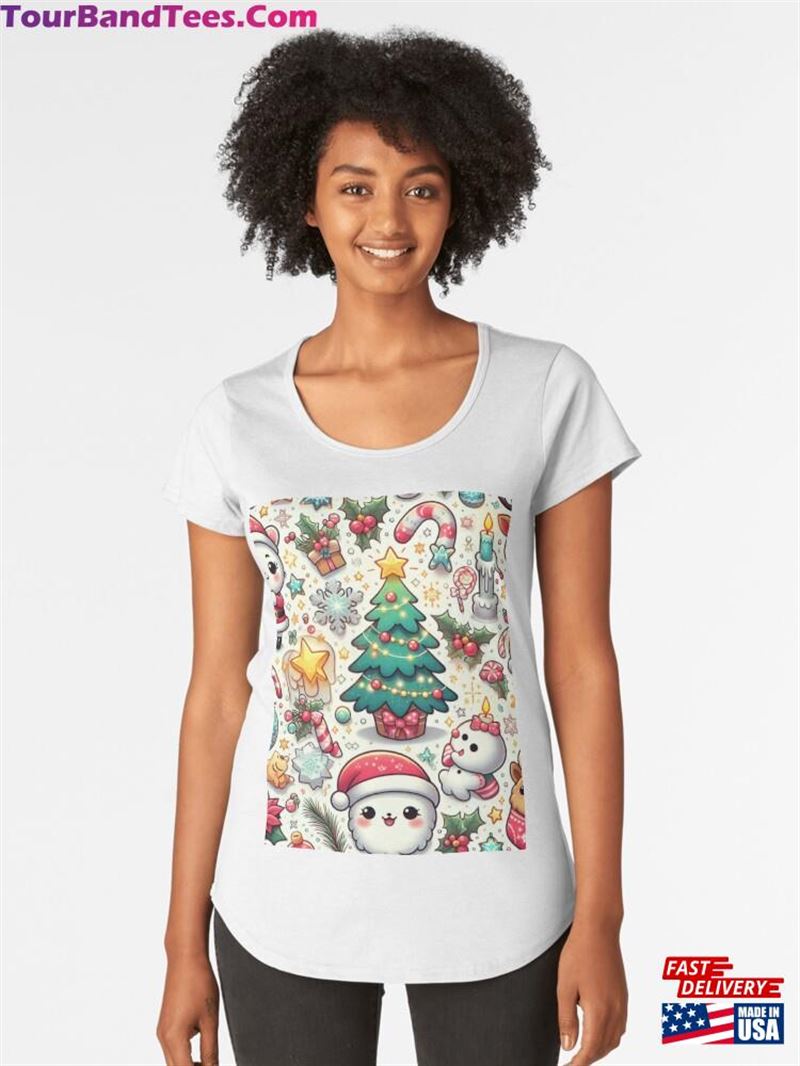 Cute Christmas Pattern With Santa And Friends Premium Scoop T-Shirt Classic Sweatshirt 29Uf194727 – Utopia Fashion