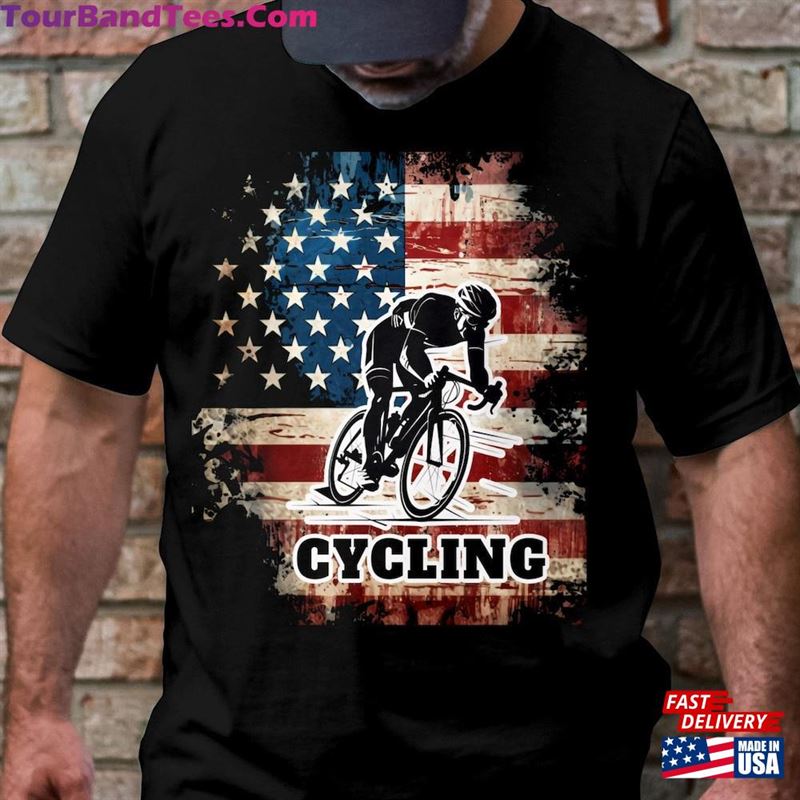 Cycling And American Flag Patriotic Unisex Crewneck T-Shirt Sweatshirt 29Uf206517 – Utopia Fashion