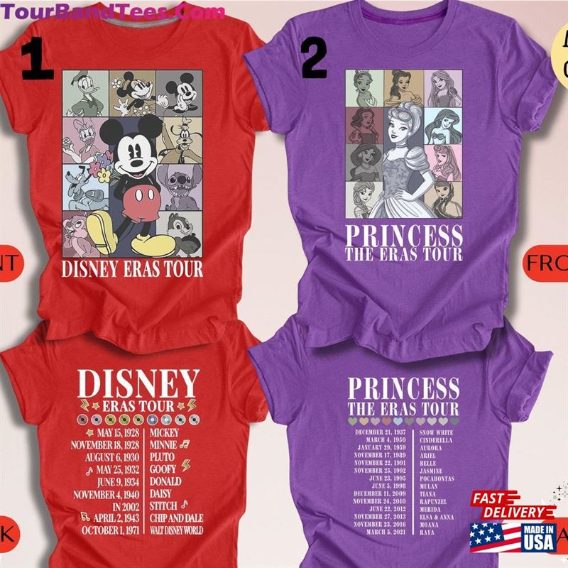 Disney Eras Tour Back And Front Printed T-Shirt The Princess Sided Shirt Unisex Classic 29Uf201956 – Utopia Fashion