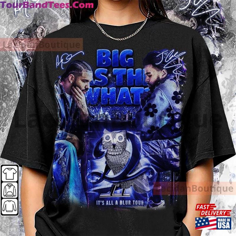 Drake J Cole Big As The What Tour 90S Shirt Bootleg Rapper Vintage It’S All Blur Y2K Sweatshirt Classic 29Uf191811 – Utopia Fashion