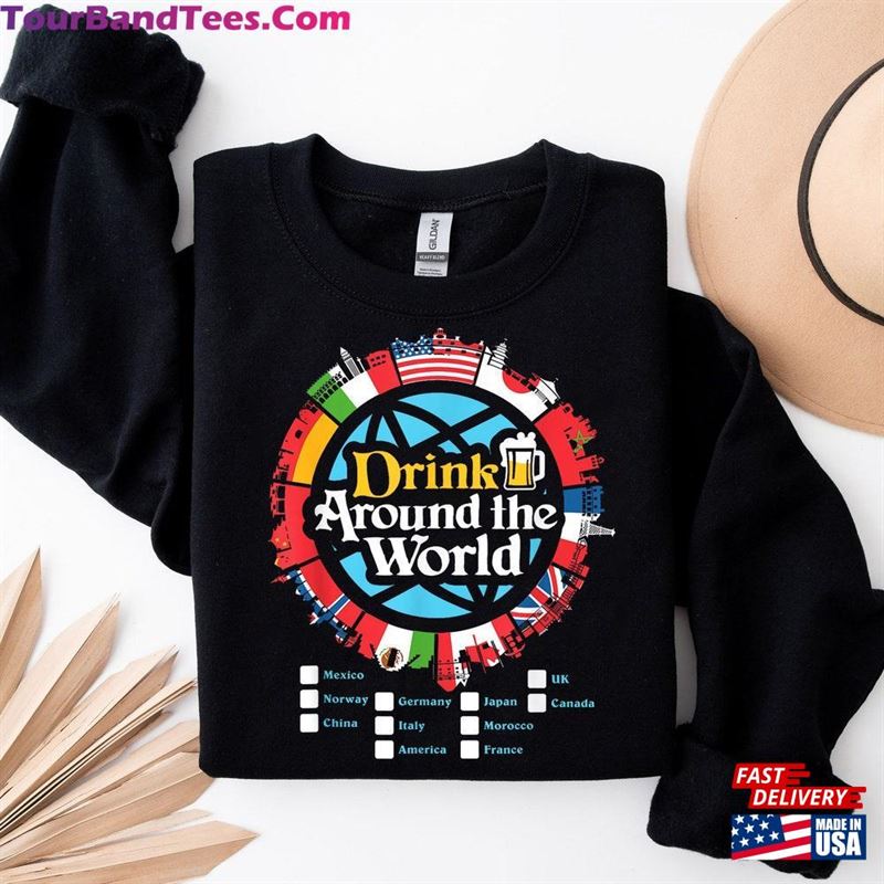 Drink Around The World Tour Shirt Vacation Drinking Showcase T-Shirt Epcot Unisex Classic 29Uf193573 – Utopia Fashion