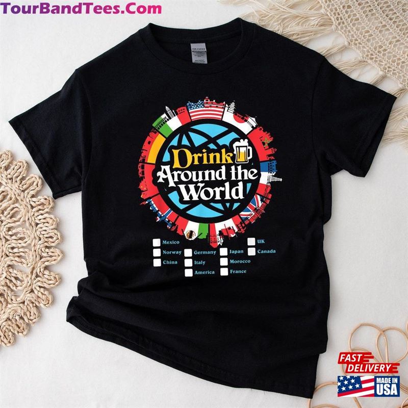 Drink Around The World Tour Shirt Vacation Drinking Showcase T-Shirt Epcot Unisex Classic 29Uf193573 – Utopia Fashion