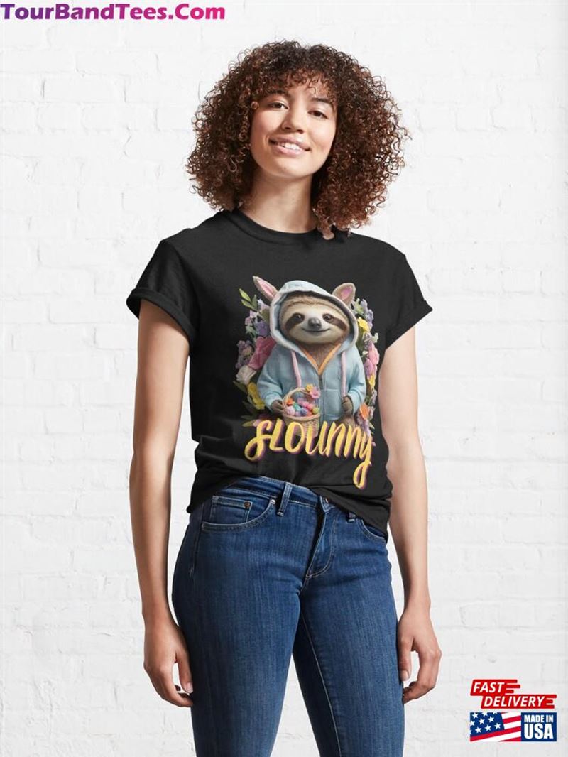 Easter Sloth Slounny In Hoodie With Bunny Ears Classic T-Shirt 29Uf194126 – Utopia Fashion