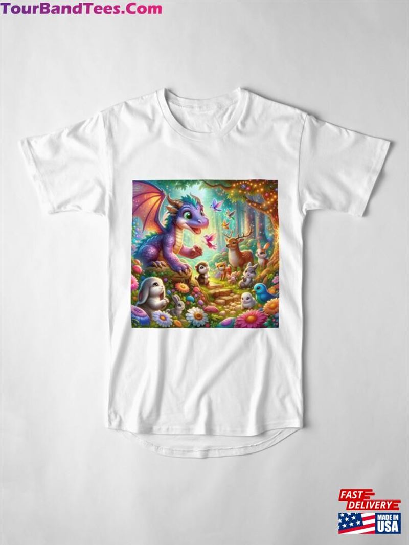 Enchanted Forest Playtime With Dragon And Animals Long T-Shirt Hoodie Unisex 29Uf201556 – Utopia Fashion