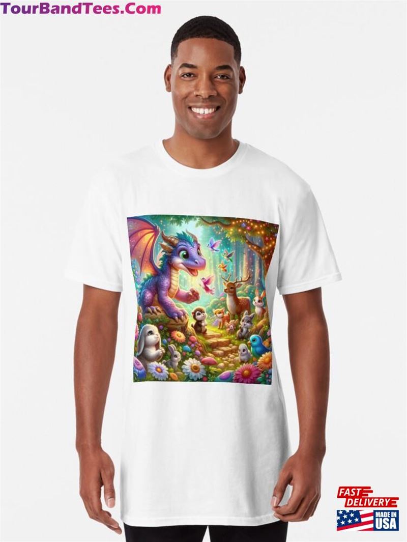 Enchanted Forest Playtime With Dragon And Animals Long T-Shirt Hoodie Unisex 29Uf201556 – Utopia Fashion