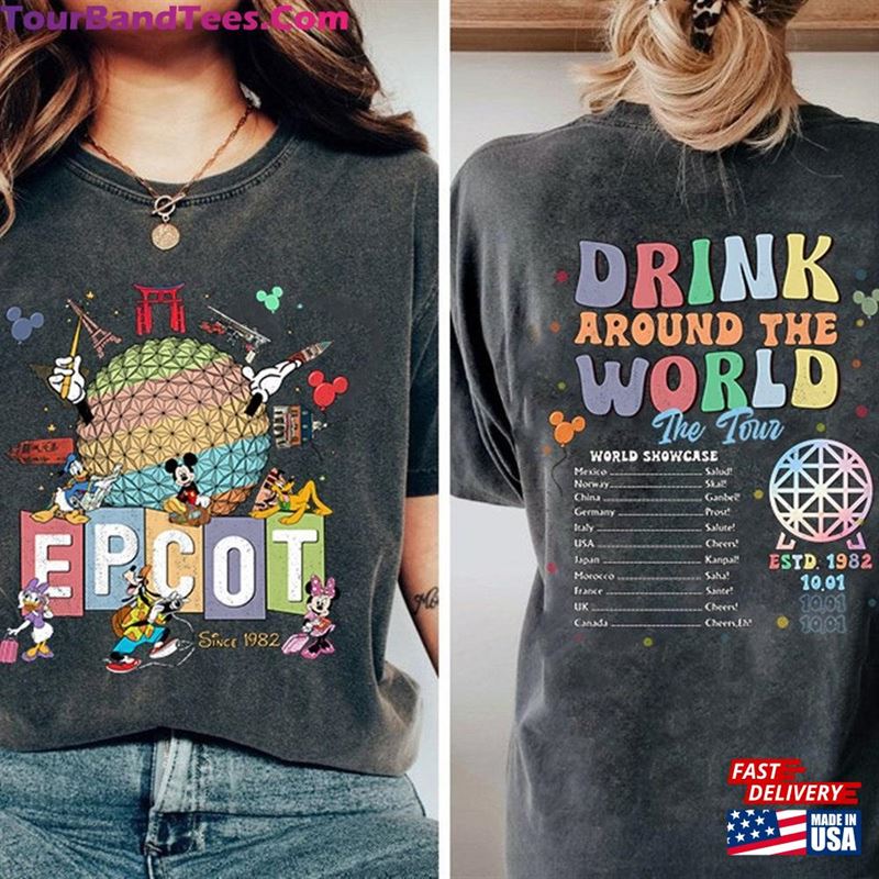 Epcot World Tour Shirt Drink Around The Showcase Hoodie T-Shirt 29Uf207018 – Utopia Fashion