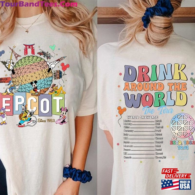 Epcot World Tour Shirt Drink Around The Showcase Hoodie T-Shirt 29Uf207018 – Utopia Fashion