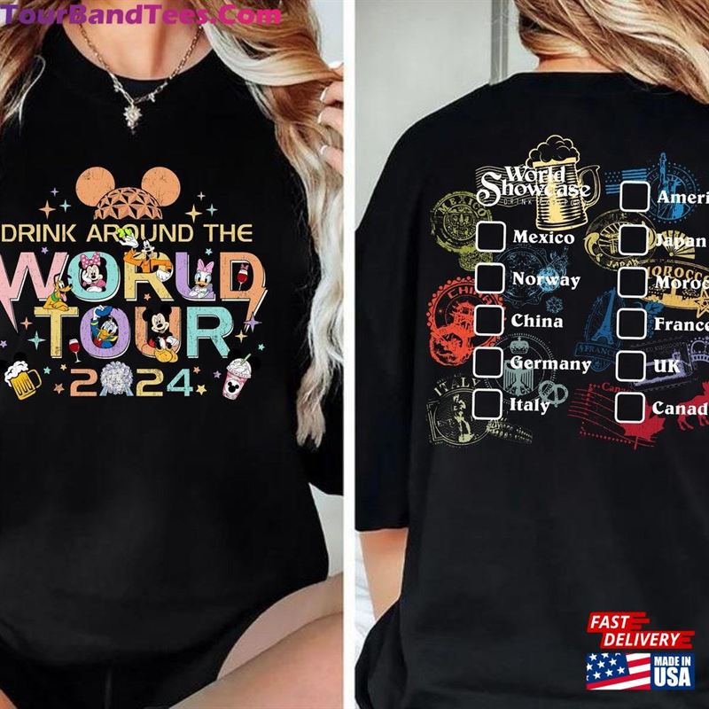 Epcot World Tour Shirt Drink Around The T-Shirt Showcase Two Sided Tee Classic 29Uf191838 – Utopia Fashion