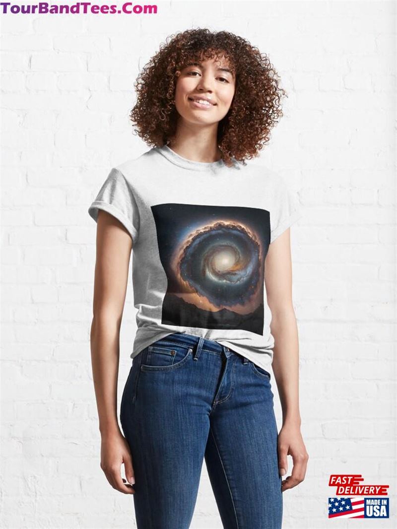 Explore The Cosmos With This Spiral Milky Way Design Classic T-Shirt Unisex 29Uf194556 – Utopia Fashion