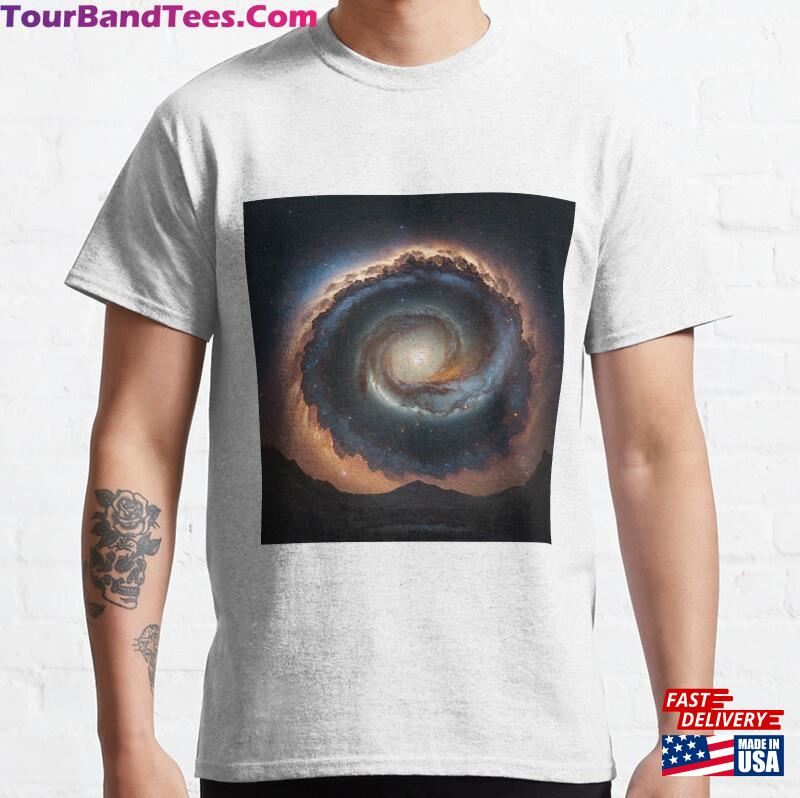 Explore The Cosmos With This Spiral Milky Way Design Classic T-Shirt Unisex 29Uf194556 – Utopia Fashion