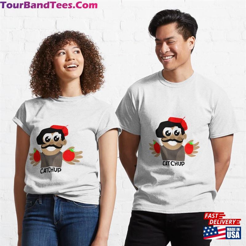 Funny Smiling Men With Tomatoes Classic T-Shirt Unisex 29Uf194539 – Utopia Fashion