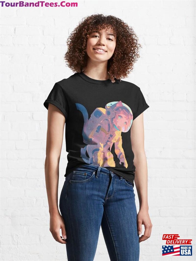 Futuristic Cat Eared Space Explorer Illustration Classic T-Shirt Sweatshirt 29Uf193592 – Utopia Fashion